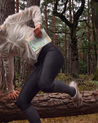 Runners in the forest